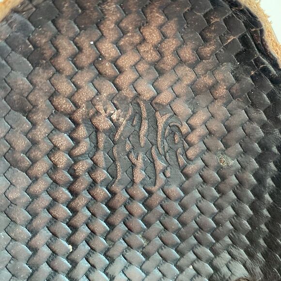 Mana Burgundy Leather Slip-On Straps Sandals sz 7.5 Cottage Boho - Picture 9 of 10